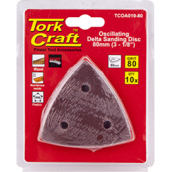 Oscillating S&paper A/o 80mm 10pc Delta Shape 80grit