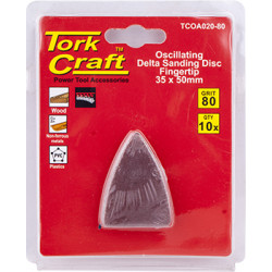 Oscillating S&paper A/o 35x50mm 10pc Fingertip 80grit