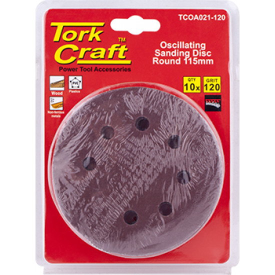 Oscillating Sandpaper A/o 115mm 10pc Round 120grit Oscillating Sandpaper A/o 115mm 10pc Round 120grit