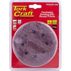 Oscillating S&paper A/o 115mm 10pc Round 240grit