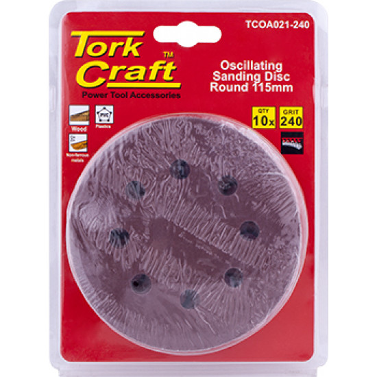 Oscillating Sandpaper A/o 115mm 10pc Round 240grit Oscillating Sandpaper A/o 115mm 10pc Round 240grit