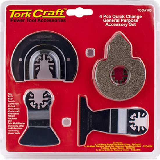 Quick Change Oscillating General Purpose Accessory Kit 4pc Quick Change Oscillating General Purpose Accessory Kit 4pc