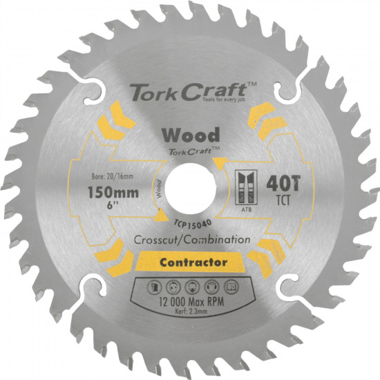 Blade Contractor 150 X 40t 20/16 Circular Saw Tct
