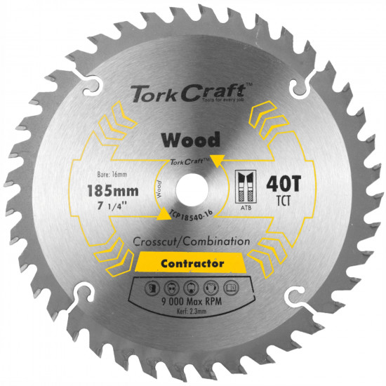 Blade Contractor 185 X 40t 16mm Circular Saw Tct Blade Contractor 185 X 40t 16mm Circular Saw Tct