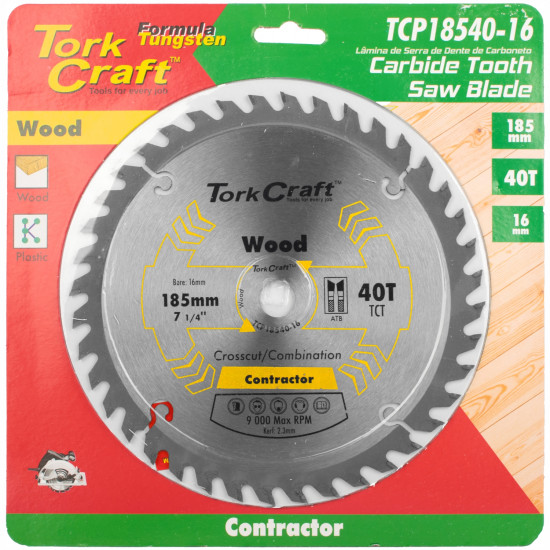 Blade Contractor 185 X 40t 16mm Circular Saw Tct Blade Contractor 185 X 40t 16mm Circular Saw Tct