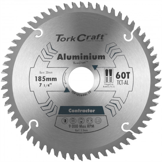 Blade Contractor Alum 185 X 60t 30 Circular Saw Tct