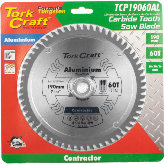 Blade Contractor Alum 190 X 60t 30/20/16 Circular Saw Tct Blade Contractor Alum 190 X 60t 30/20/16 Circular Saw Tct