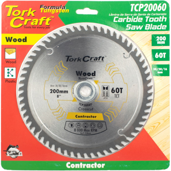 Blade Contractor 200 X 60t 30/20/16 Circular Saw Tct Blade Contractor 200 X 60t 30/20/16 Circular Saw Tct