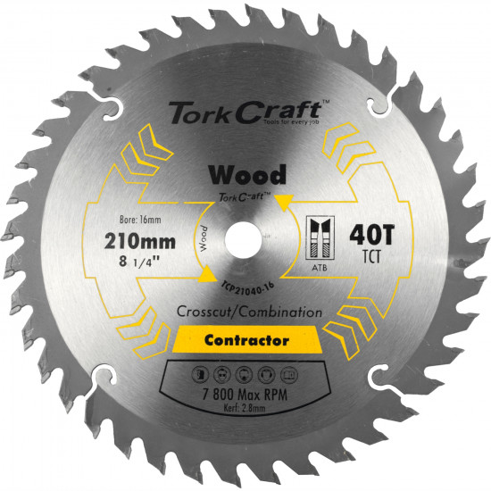 Blade Contractor 210 X 40t-16mm Circular Saw Tct Blade Contractor 210 X 40t-16mm Circular Saw Tct