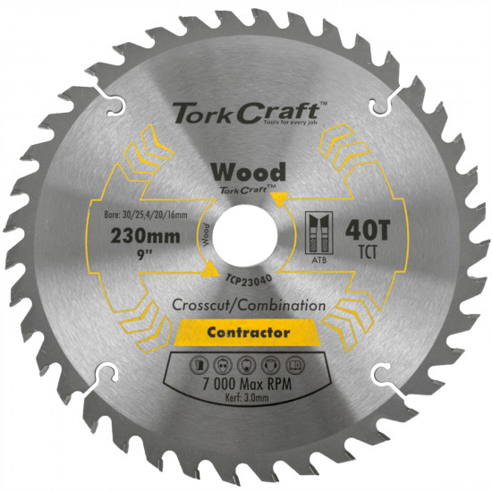 Blade Contractor 230 X 40t 30/1/20/16 Circular Saw Tct Blade Contractor 230 X 40t 30/1/20/16 Circular Saw Tct