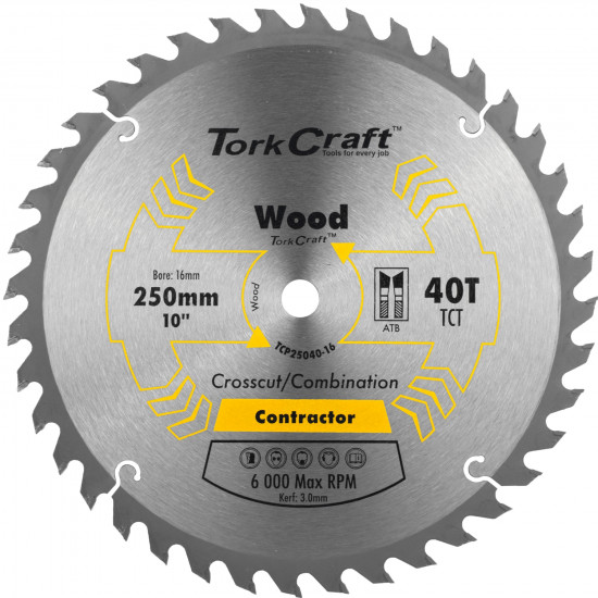 Blade Contractor 250 X 40t 16mm Circular Saw Tct Blade Contractor 250 X 40t 16mm Circular Saw Tct