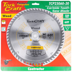 Blade Contractor 250 X 60t 30/20/16 Circular Saw Tct