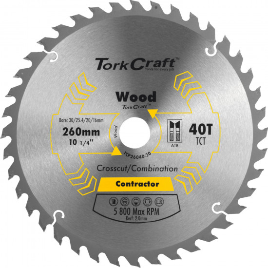 Blade Contractor 260 X 40t 30/1/20/16 Circular Saw Tct Blade Contractor 260 X 40t 30/1/20/16 Circular Saw Tct