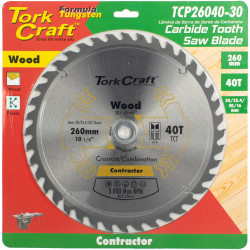 Blade Contractor 260 X 40t 30/1/20/16 Circular Saw Tct
