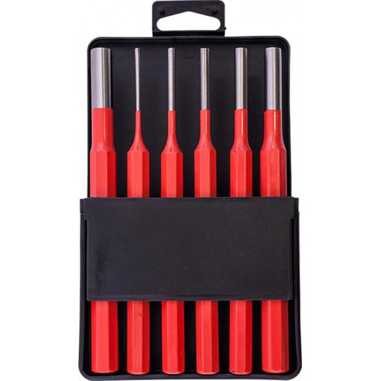 TORK CRAFT Pin Punch Set 6pc - 2.5, 3.5, 4. 5, 6, 8, 10mm Red TORK CRAFT Pin Punch Set 6pc - 2.5, 3.5, 4. 5, 6, 8, 10mm Red