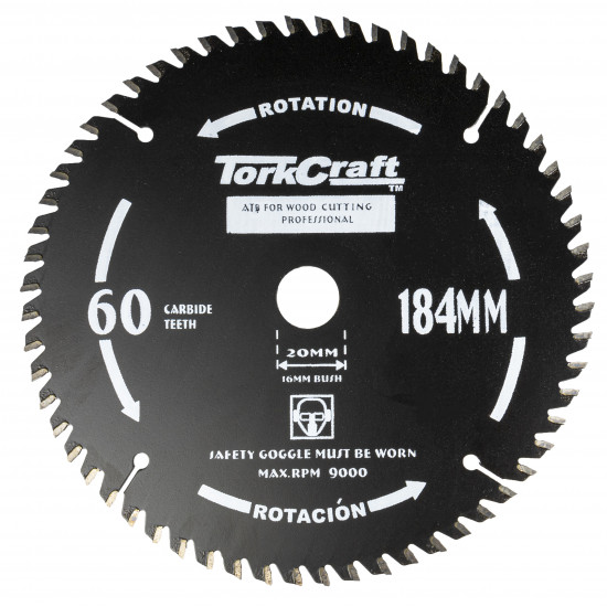 Saw Blade Thin Kerf 184 X 60t 20/16 Tct Saw Blade Thin Kerf 184 X 60t 20/16 Tct