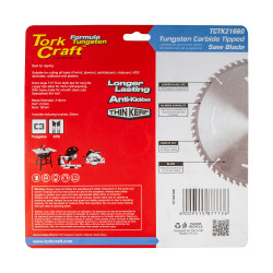 Tct Saw Blade 216mm X 2.0mm X 30mm X 60t Wood Thin Kerf