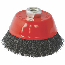 Wire Cup Brush Crimped Plain 100mmxm14 Blister