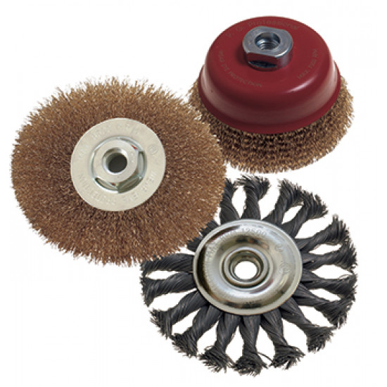 Wire Brush Set 3pce 100mm Twist Knot Wheel Wire Brush Set 3pce 100mm Twist Knot Wheel