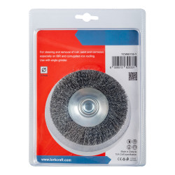 Wire Cup Brush Crimped Bevel Plain 115mmxm14 Blister