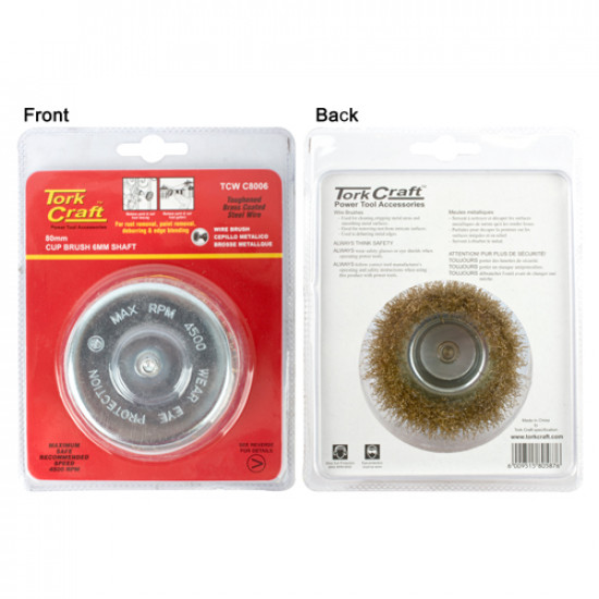Wire Cup Brush 80mm X 6mm Shaft Blister Wire Cup Brush 80mm X 6mm Shaft Blister