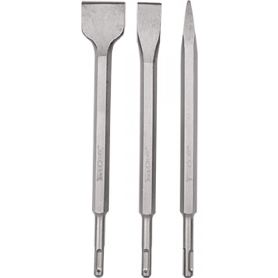 Sds Plus Chisel Set 3pce Pointed 14mm Flat 20mm Flat 40mm TORK CRAFT Sds Plus Chisel Set 3pce Pointed 14mm Flat 20mm Flat 40mm TORK CRAFT
