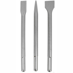 Sds Max Chisel 3pc Set 18x300mm Pointed 18x300x25mm Flat 18x300x40mm