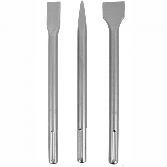 Sds Max Chisel 3pc Set 18x300mm Pointed 18x300x25mm Flat 18x300x40mm Sds Max Chisel 3pc Set 18x300mm Pointed 18x300x25mm Flat 18x300x40mm
