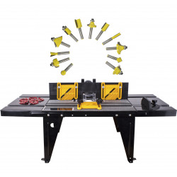 Router Table Rt001 C/w 12pc 1/4 Shank Router Bit Set Dy012b Ag