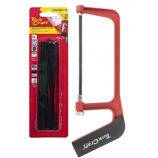 Junior Hacksaw150mm Tchs003 C/w 10pc Blades 150mm 24tpi Tc925002-10 Junior Hacksaw150mm Tchs003 C/w 10pc Blades 150mm 24tpi Tc925002-10