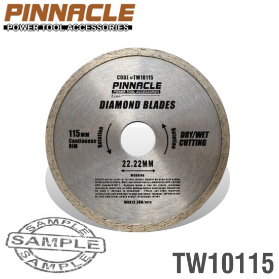 Diamond Blade Cont.rim 115x22.22mm PINNACLE Diamond Blade Cont.rim 115x22.22mm PINNACLE