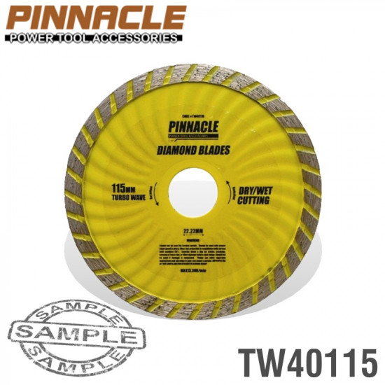 Diamond Blade Turbo Wave 115mm X 22.22 PINNACLE Diamond Blade Turbo Wave 115mm X 22.22 PINNACLE