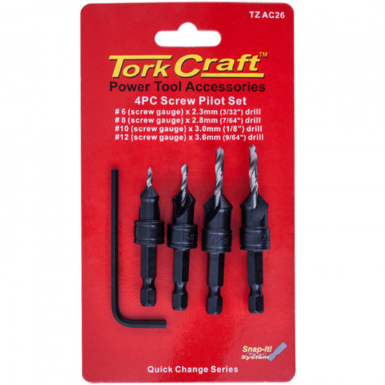 Screw Pilot/countersink Set 4pce Screw Pilot/countersink Set 4pce