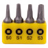 Screwdriver Bit Set Square Recess 4pce 25mm Sq0.1.2.3